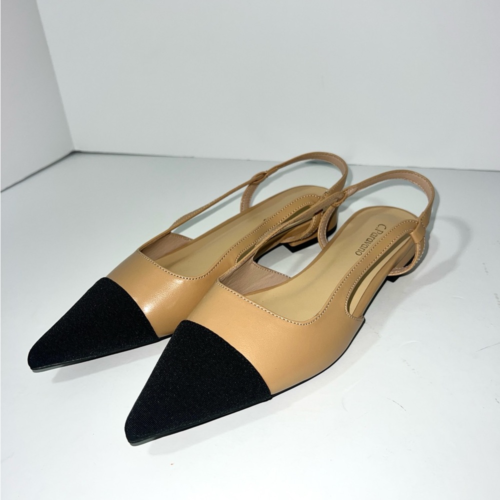 C. Paravano Pointed Toe Slingback Pumps Comfort Heeled‎ Sandals 37.5